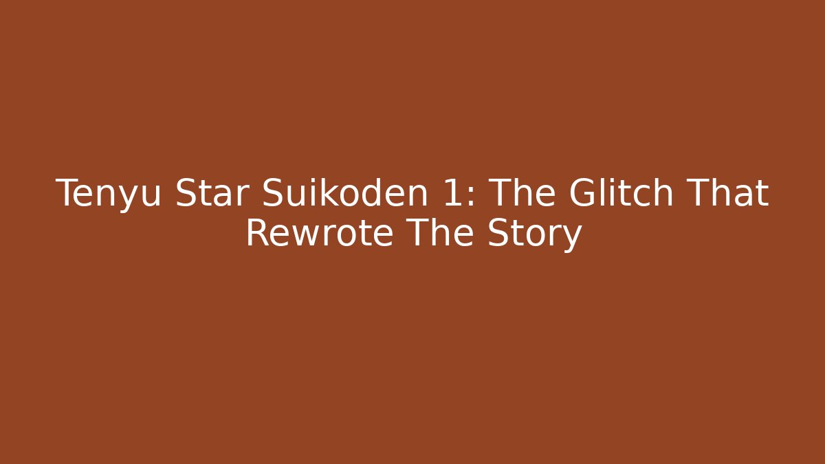 Tenyu Star Suikoden 1: The Glitch That Rewrote The Story