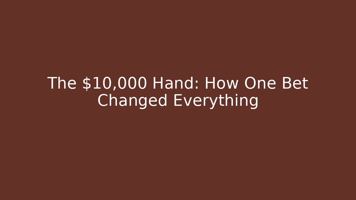 The $10,000 Hand: How One Bet Changed Everything - Boomer Naturals