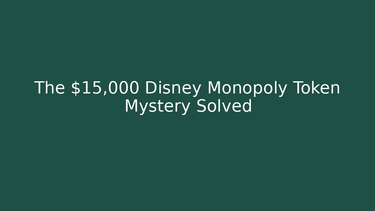 The $15,000 Disney Monopoly Token Mystery Solved