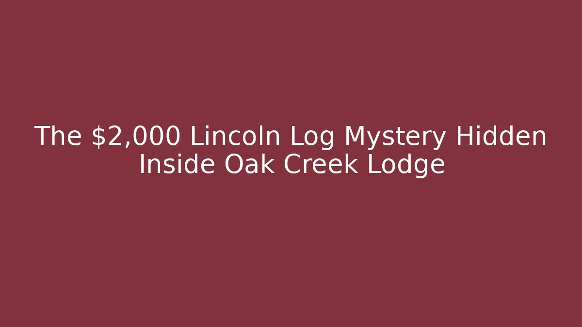 The $2,000 Lincoln Log Mystery Hidden Inside Oak Creek Lodge