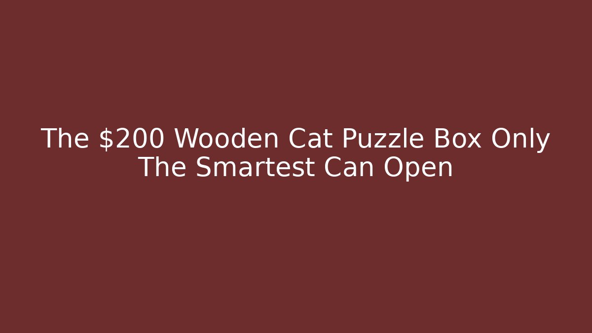 The $200 Wooden Cat Puzzle Box Only The Smartest Can Open