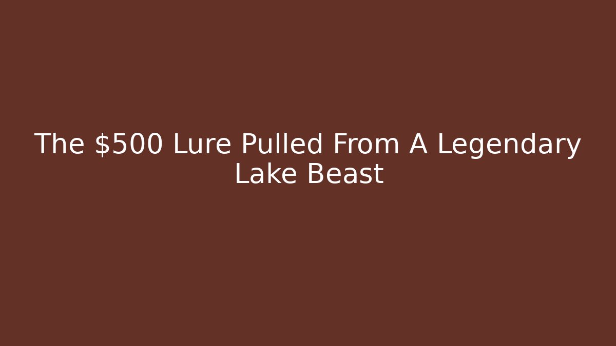 The $500 Lure Pulled From A Legendary Lake Beast - Boomer Naturals