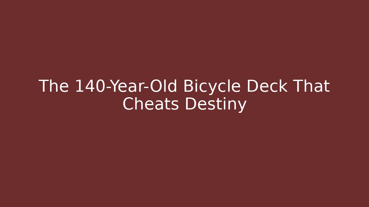 The 140-Year-Old Bicycle Deck That Cheats Destiny - Boomer Naturals