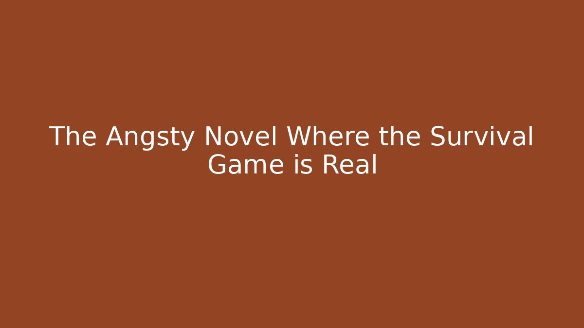 The Angsty Novel Where the Survival Game is Real