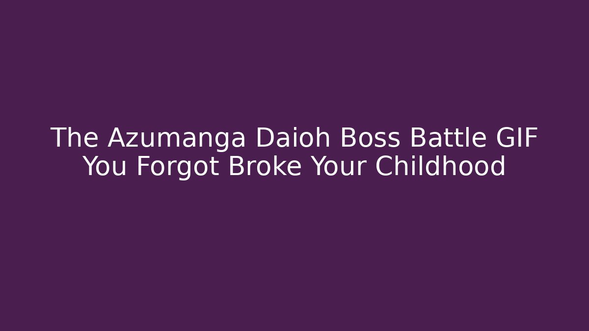 The Azumanga Daioh Boss Battle GIF You Forgot Broke Your Childhood