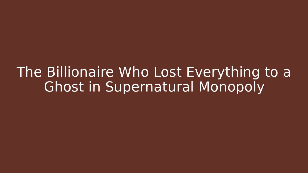The Billionaire Who Lost Everything to a Ghost in Supernatural Monopoly