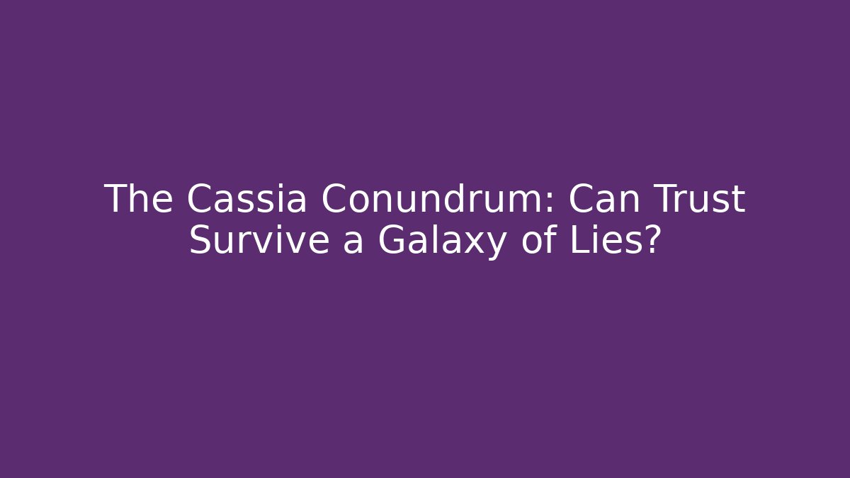 The Cassia Conundrum: Can Trust Survive a Galaxy of Lies?