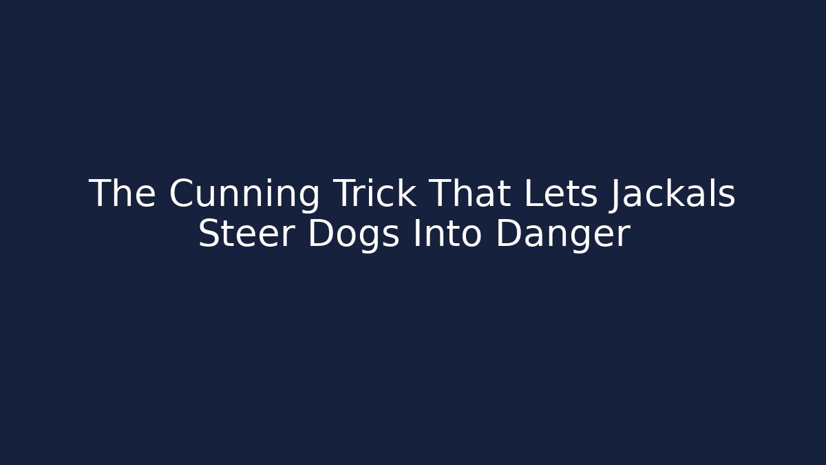 The Cunning Trick That Lets Jackals Steer Dogs Into Danger