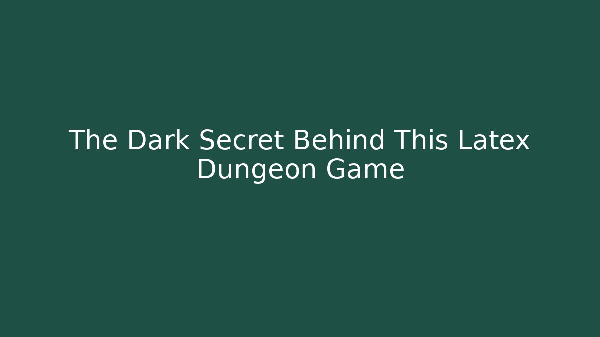 The Dark Secret Behind This Latex Dungeon Game