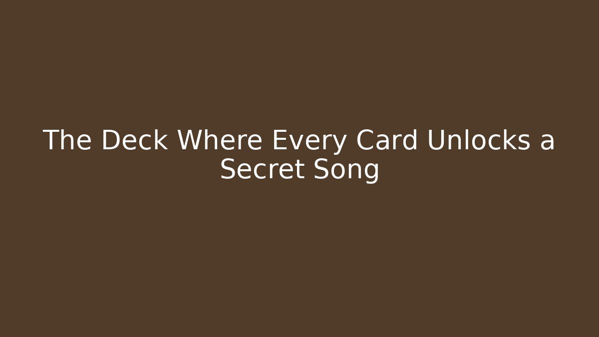 The Deck Where Every Card Unlocks a Secret Song