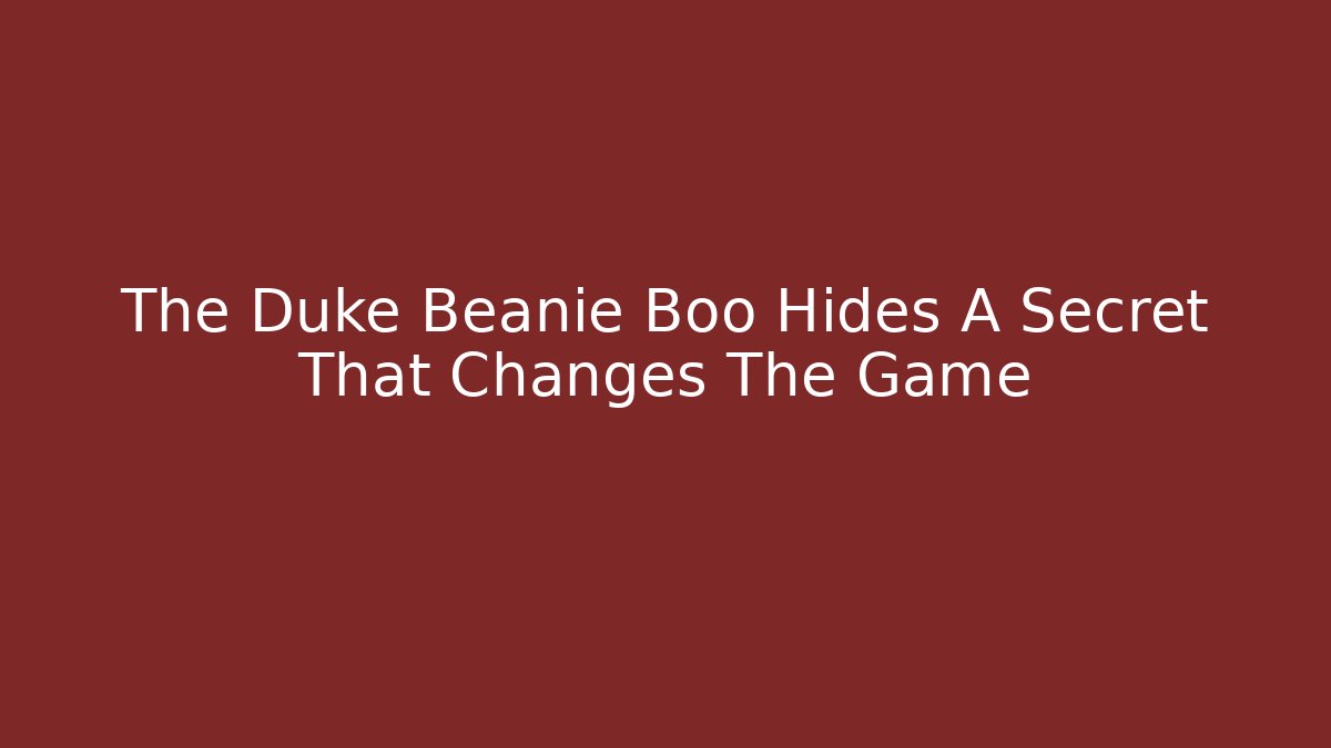 The Duke Beanie Boo Hides A Secret That Changes The Game