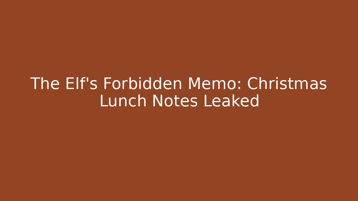 The Elf's Forbidden Memo: Christmas Lunch Notes Leaked