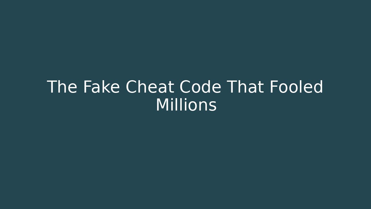 The Fake Cheat Code That Fooled Millions