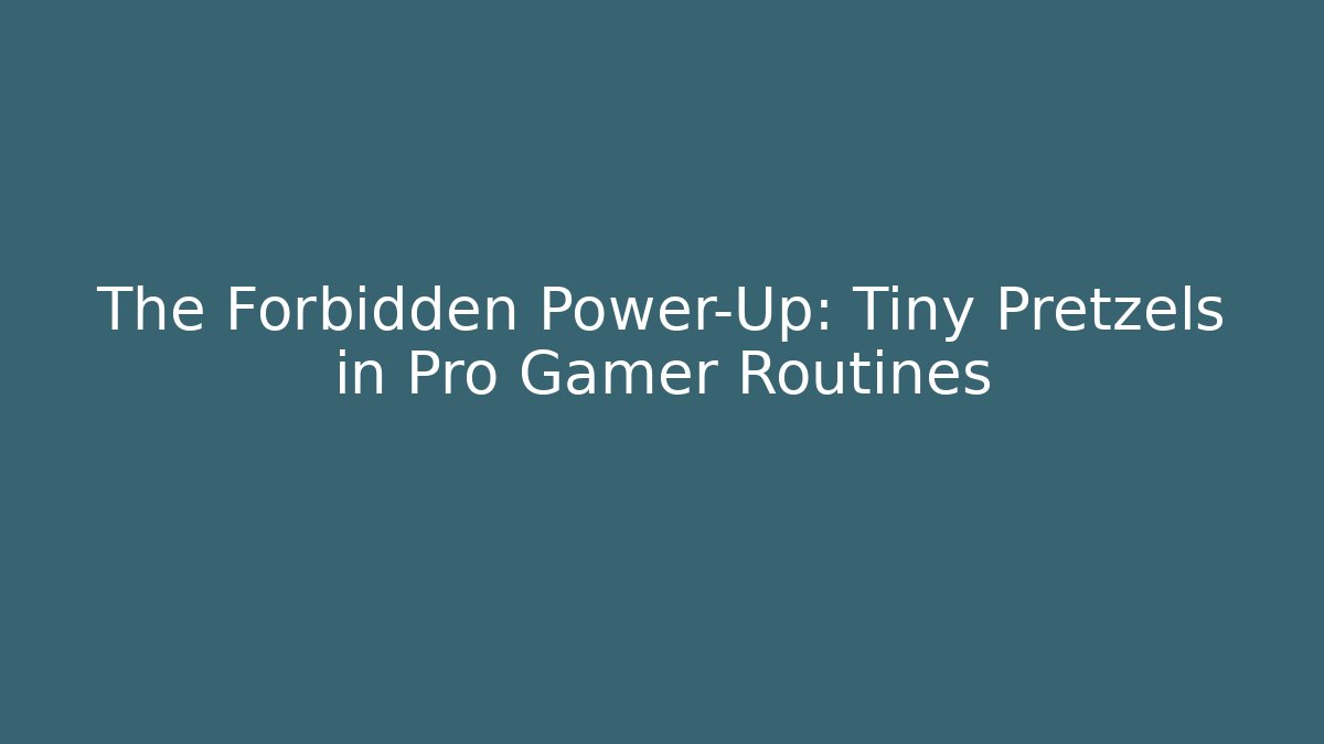 The Forbidden Power-Up: Tiny Pretzels in Pro Gamer Routines - Boomer Naturals