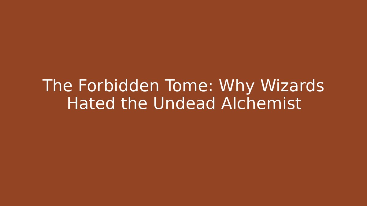 The Forbidden Tome: Why Wizards Hated the Undead Alchemist