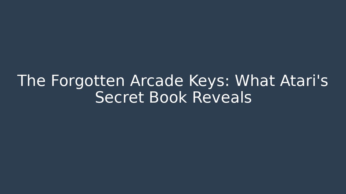 The Forgotten Arcade Keys: What Atari’s Secret Book Reveals