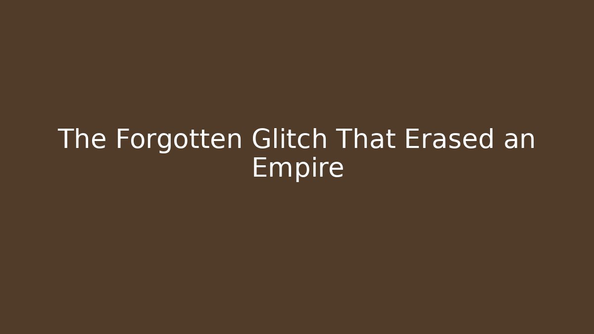 The Forgotten Glitch That Erased an Empire