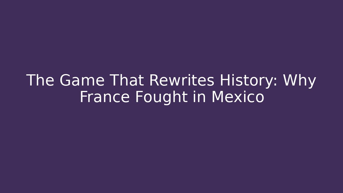 The Game That Rewrites History: Why France Fought in Mexico