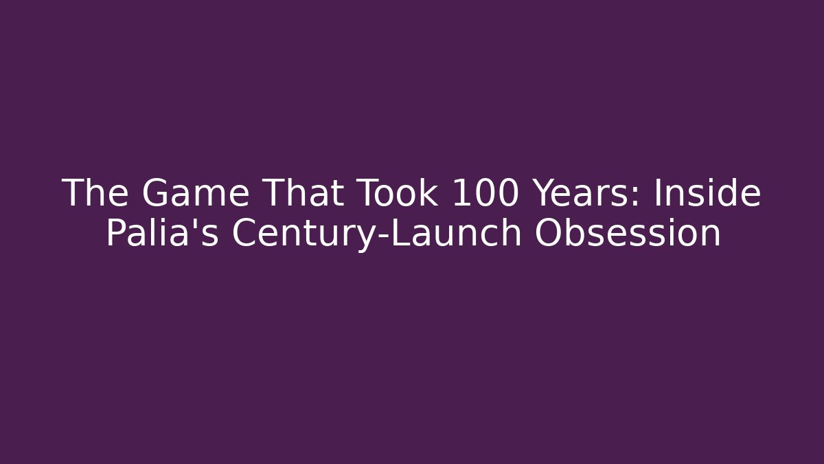 The Game That Took 100 Years: Inside Palia's Century-Launch Obsession