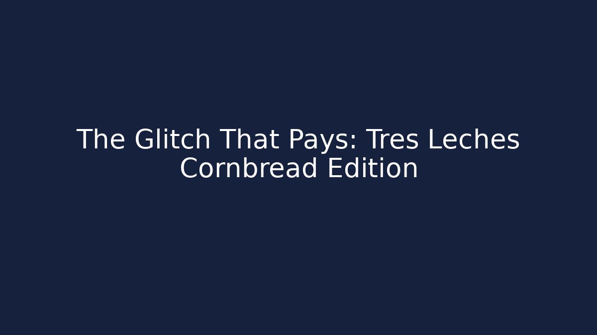 The Glitch That Pays: Tres Leches Cornbread Edition
