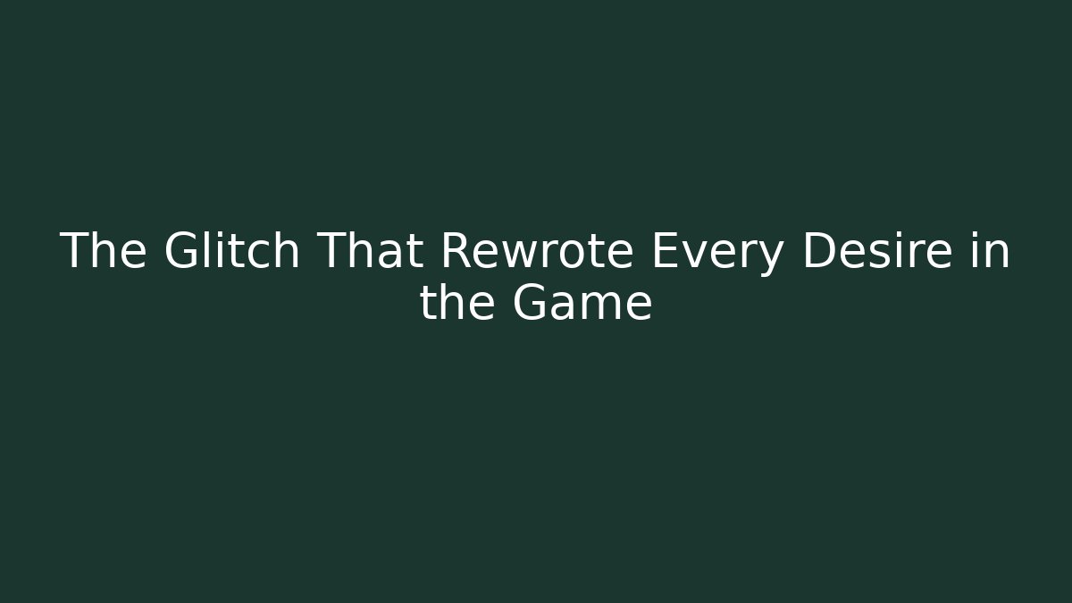 The Glitch That Rewrote Every Desire in the Game