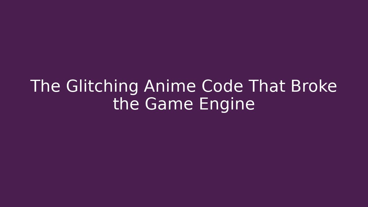 The Glitching Anime Code That Broke the Game Engine - Boomer Naturals