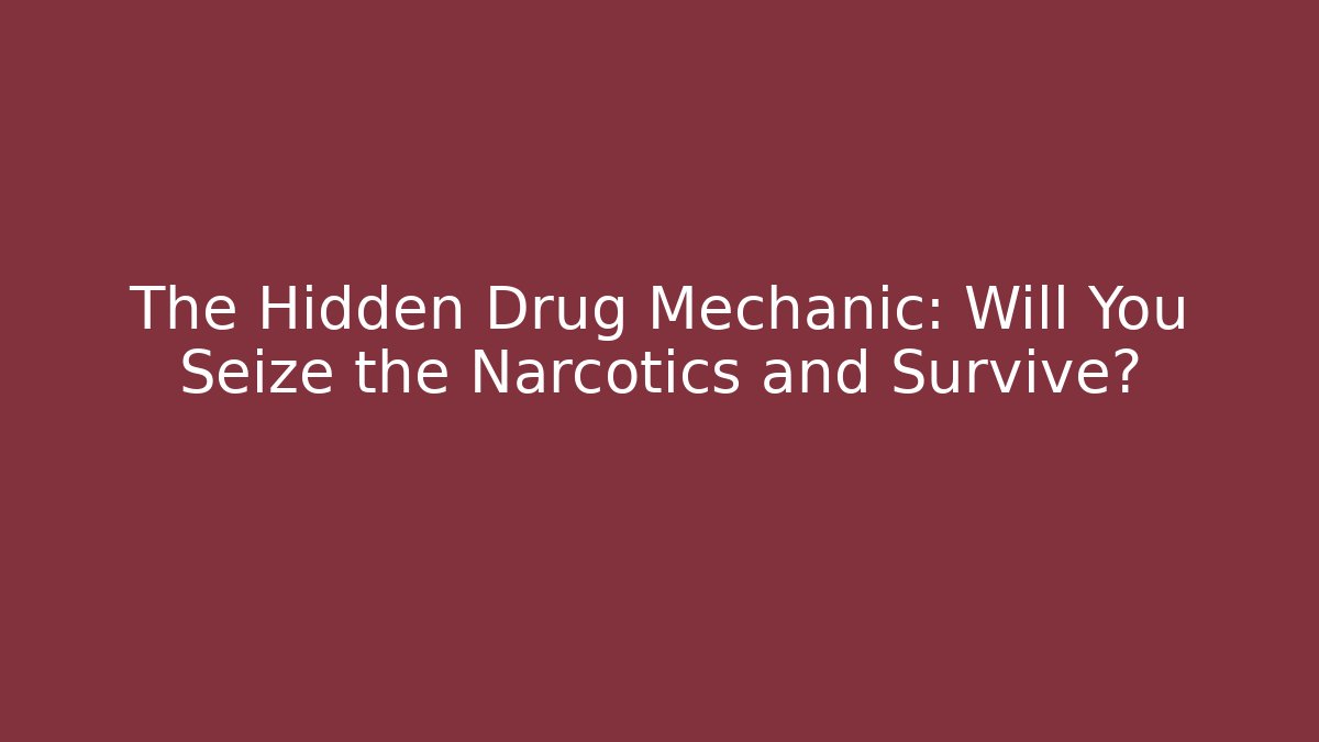 The Hidden Drug Mechanic: Will You Seize the Narcotics and Survive?