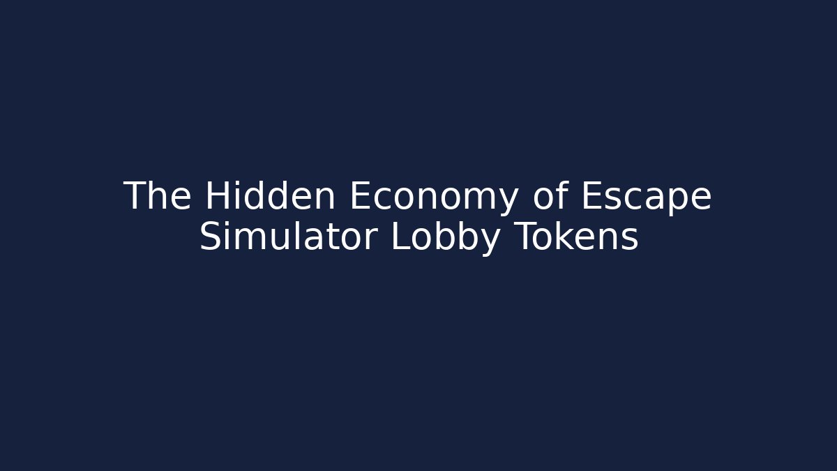 The Hidden Economy of Escape Simulator Lobby Tokens