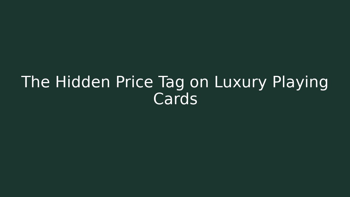The Hidden Price Tag on Luxury Playing Cards