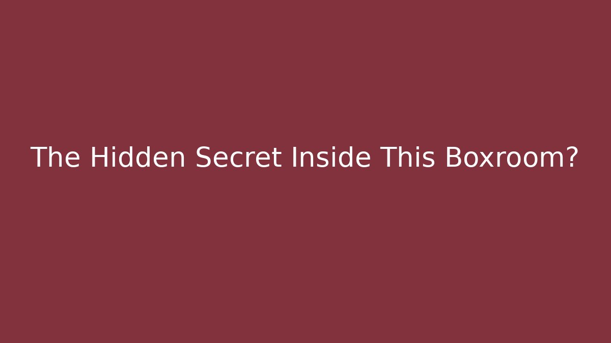 The Hidden Secret Inside This Boxroom?