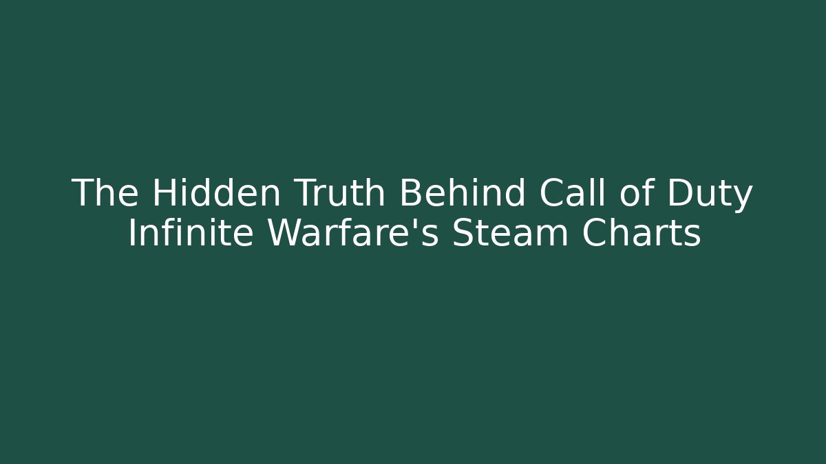 The Hidden Truth Behind Call of Duty Infinite Warfare's Steam Charts