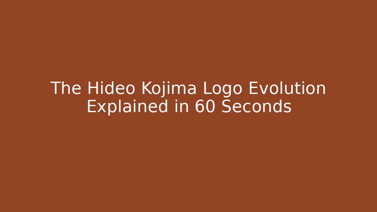 The Hideo Kojima Logo Evolution Explained in 60 Seconds - Boomer Naturals