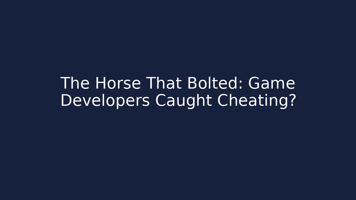 The Horse That Bolted: Game Developers Caught Cheating?