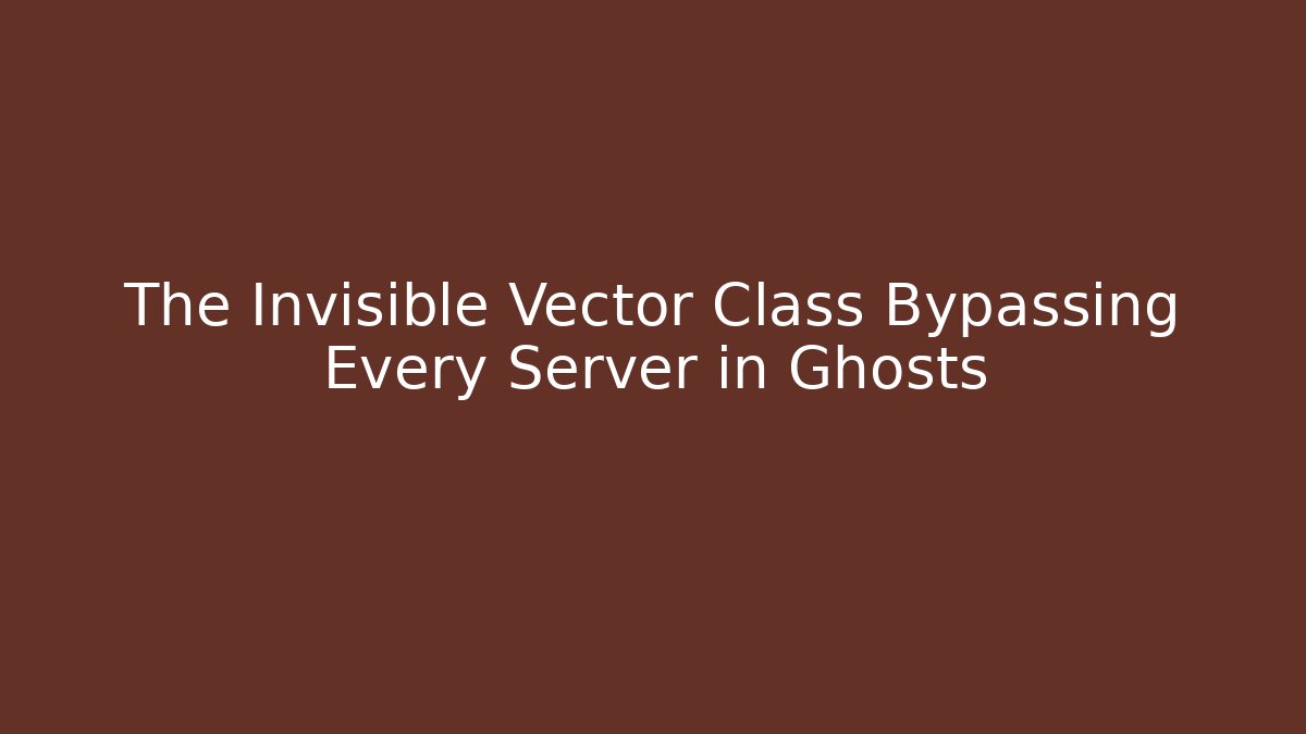 The Invisible Vector Class Bypassing Every Server in Ghosts - Boomer Naturals