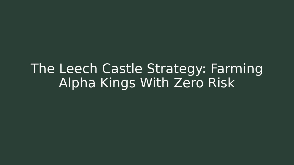 The Leech Castle Strategy: Farming Alpha Kings With Zero Risk