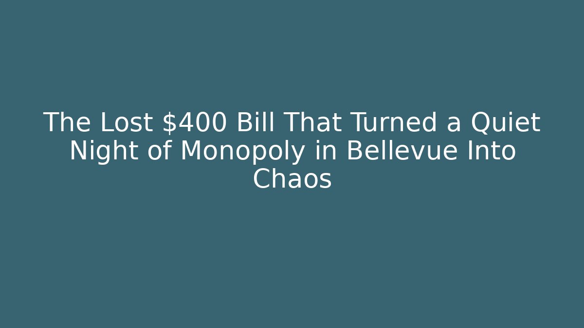 The Lost $400 Bill That Turned a Quiet Night of Monopoly in Bellevue Into Chaos