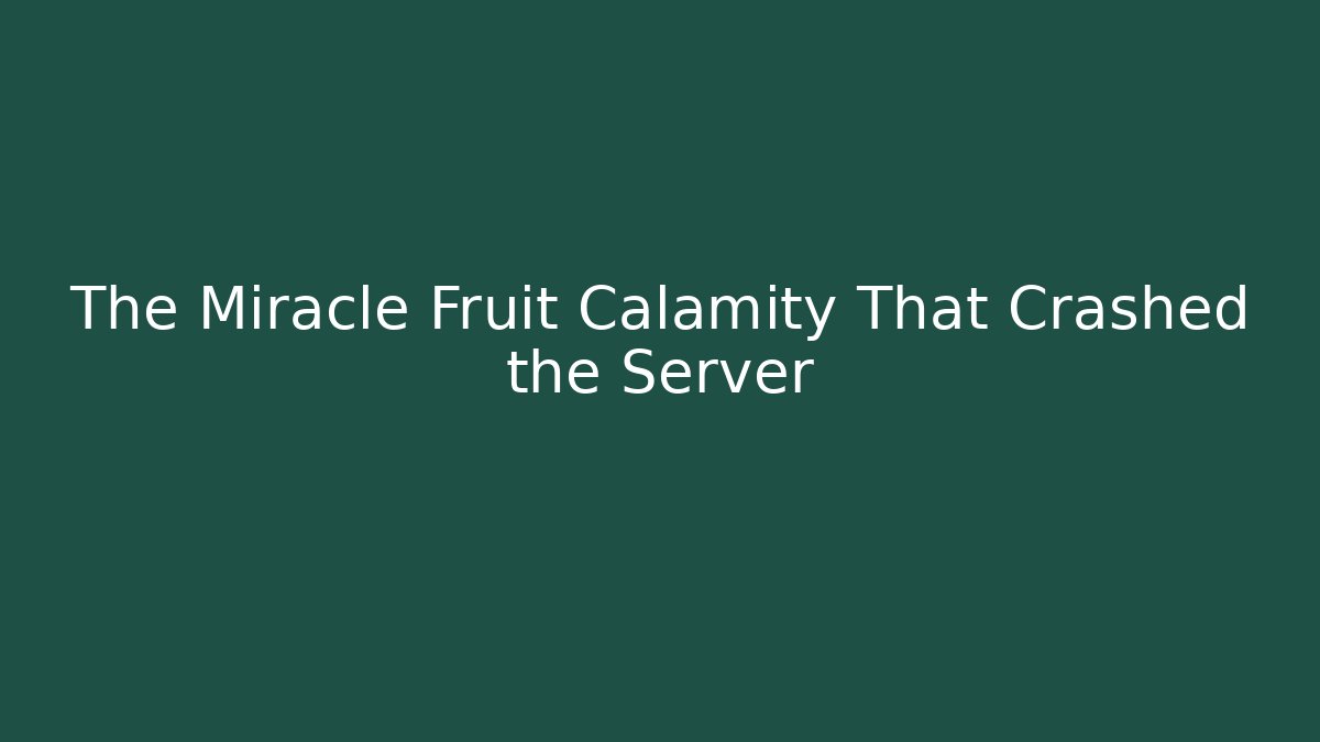 The Miracle Fruit Calamity That Crashed the Server