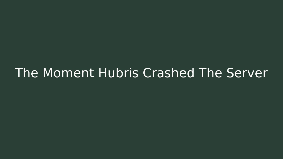 The Moment Hubris Crashed The Server
