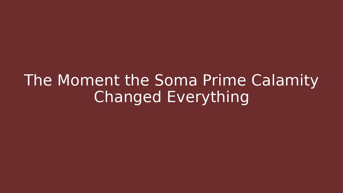 The Moment the Soma Prime Calamity Changed Everything