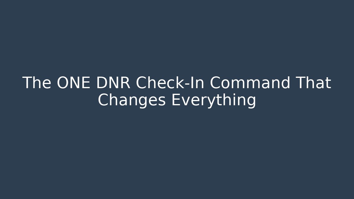 The ONE DNR Check-In Command That Changes Everything