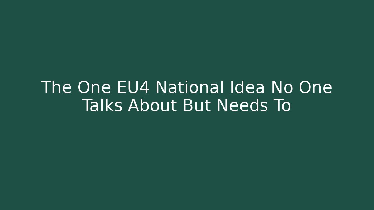 The One EU4 National Idea No One Talks About But Needs To