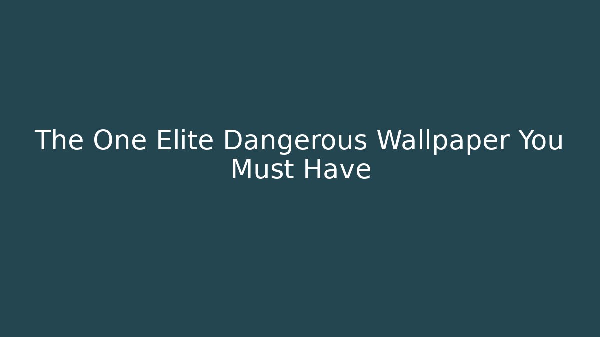 The One Elite Dangerous Wallpaper You Must Have
