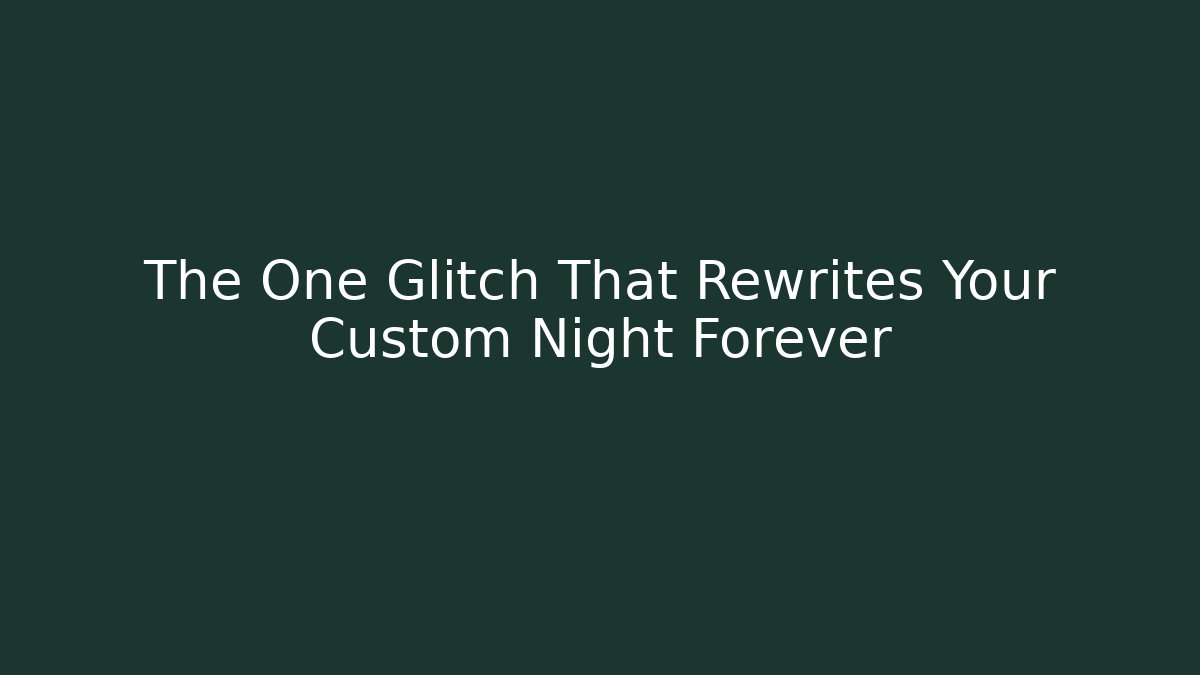 The One Glitch That Rewrites Your Custom Night Forever
