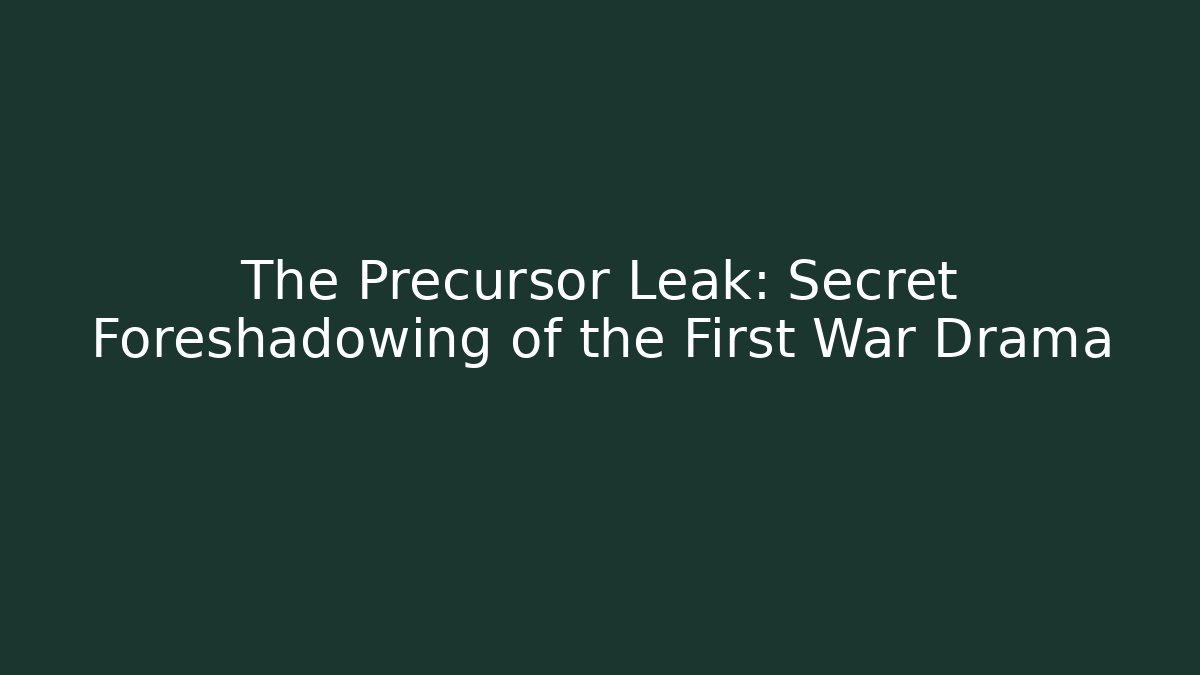 The Precursor Leak: Secret Foreshadowing of the First War Drama