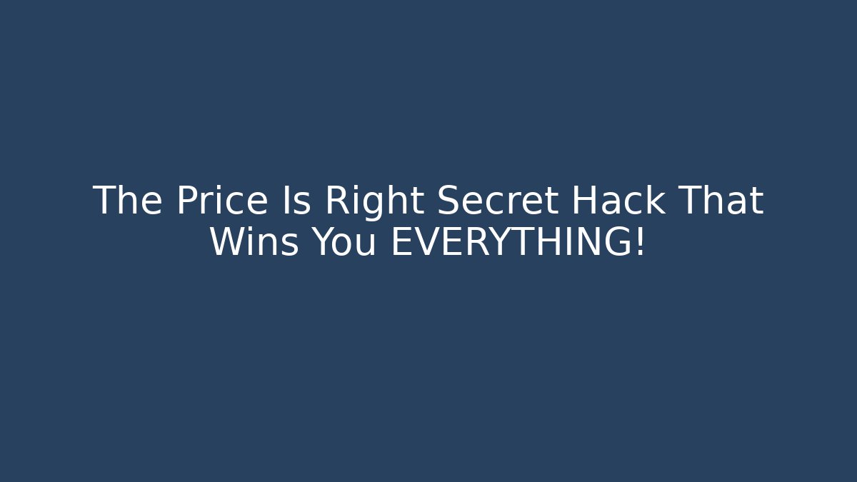the price is right giveaway
