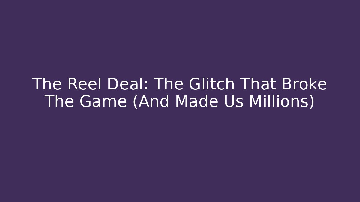 The Reel Deal: The Glitch That Broke The Game (And Made Us Millions)