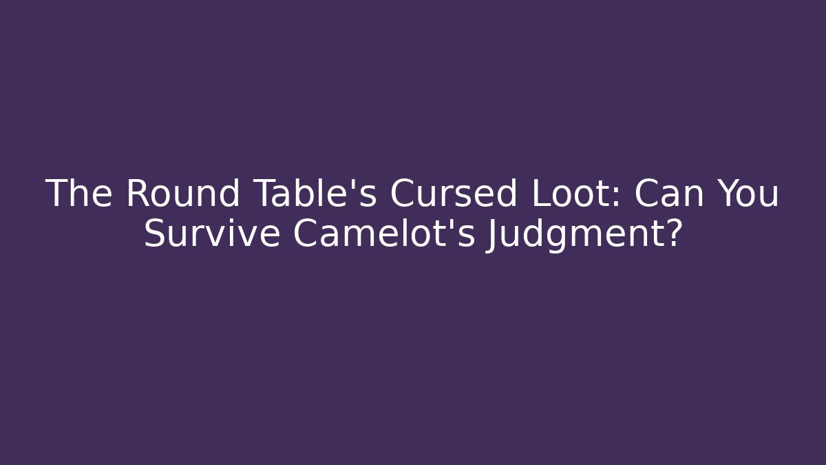 The Round Table's Cursed Loot: Can You Survive Camelot's Judgment?