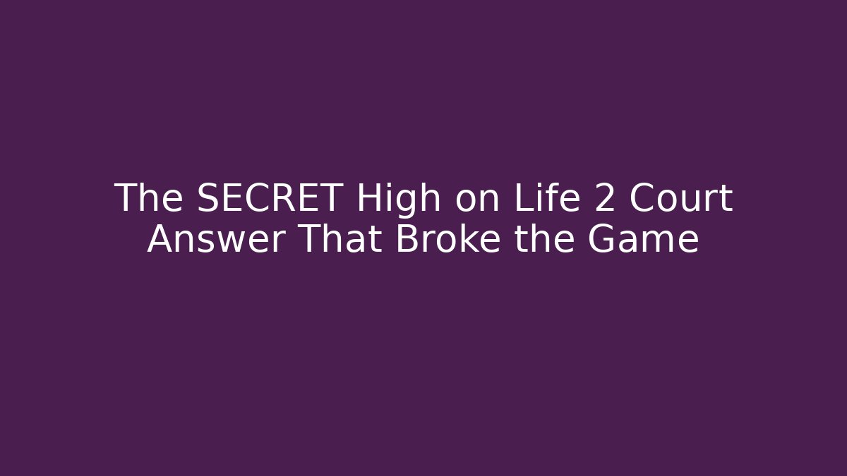 The SECRET High on Life 2 Court Answer That Broke the Game