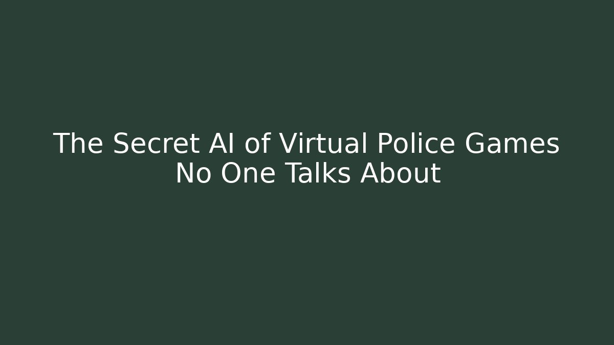The Secret AI of Virtual Police Games No One Talks About