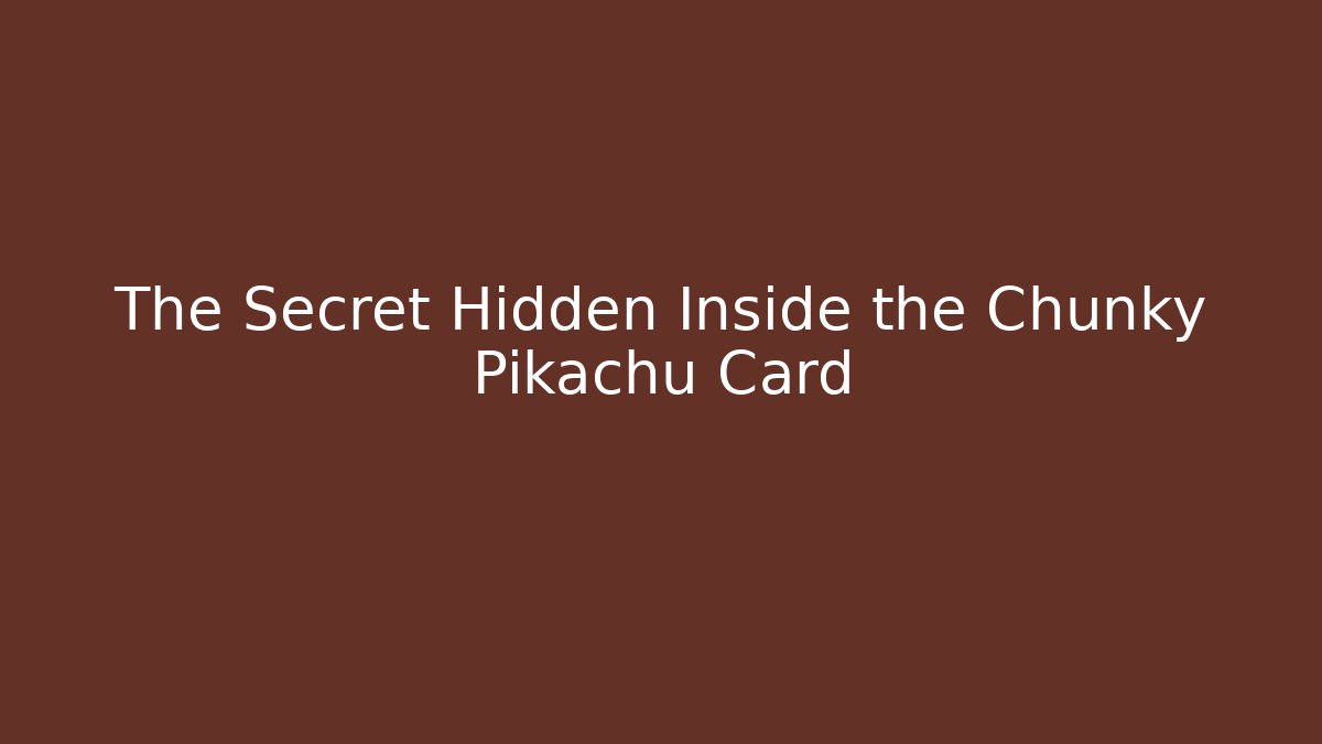 The Secret Hidden Inside the Chunky Pikachu Card